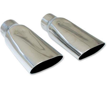 Chevelle Dual Exhaust Tips, Big Block, Chrome, 1969-1972