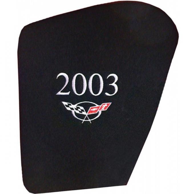 Corvette Hood Liner, Embroidered With Year & Logo, 1997-2004