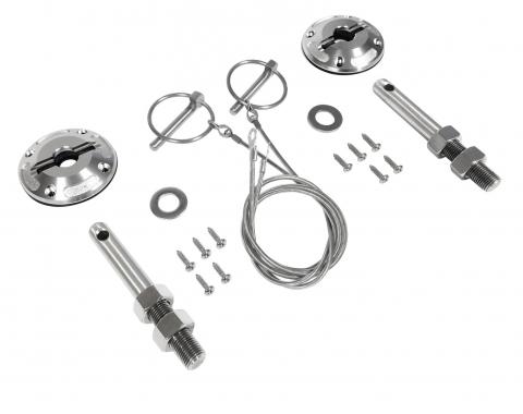 Drake Muscle 2015-2021 Ford Mustang Hood Pin Set FR3Z-6316892-LM