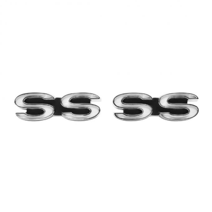 Trim Parts 68 Camaro Front Fender Emblem, SS, Pair 6750