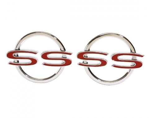 Trim Parts 64 Full-Size Chevrolet Rear Quarter Panel "SS" Emblem, Pair 2360