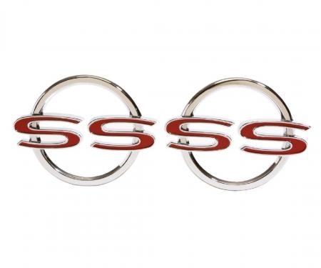 Trim Parts 64 Full-Size Chevrolet Rear Quarter Panel "SS" Emblem, Pair 2360