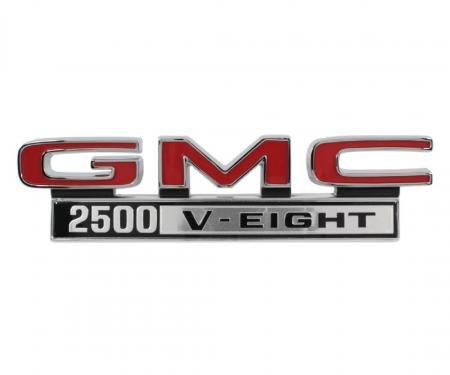 Trim Parts 68-72 GMC Truck Front Fender Emblem, GMC 2500 V-Eight, Pair 9830