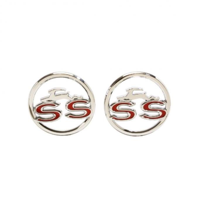 Trim Parts 63 Impala SS Rear Quarter Emblem, SS, Pair 2252