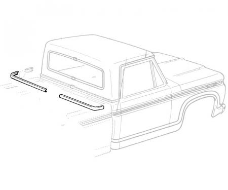 Dennis Carpenter Back Belt Molding w Fasteners - 1974-79 Ford Truck D4TZ-10423A20-PR