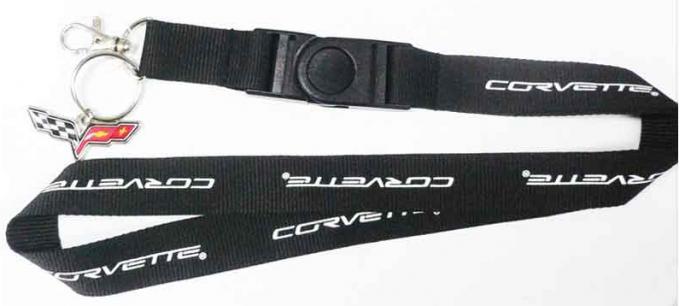 Corvette Lanyard, Key & Badge Holder, With C6 Emblem