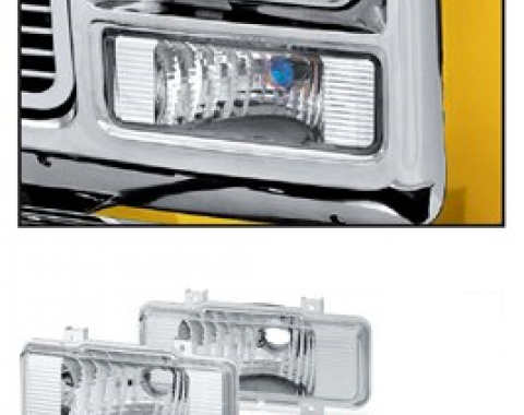 Chevy Truck Custom Park Light Set, Single Round Headlight, 1973-1980