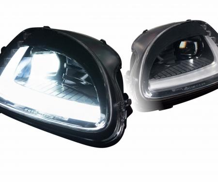 Morimoto 2005-2013 Chevrolet Corvette Black DRL Bar Projector LED Headlights with Sequential Turn Signal LF460