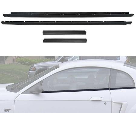 Daniel Carpenter 1994-2004 Mustang Coupe Door & Quarter Window Outer Beltline Mouldings - Pair LH & RH F4ZZ-6342318, F4ZZ-6321452