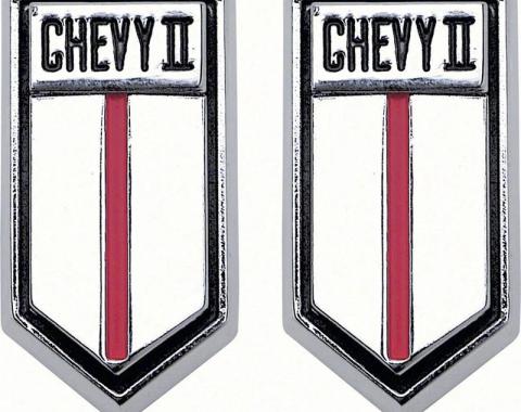 AMD Door Panel Emblem, CHEVY II, Pair, 66-67 Chevy II Nova K-4539568