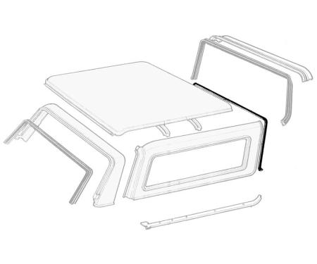 Dennis Carpenter Removable Roof Front Seal - On Fiberglass Roof - 1978-96 Ford Bronco    D8TZ-9851322-A