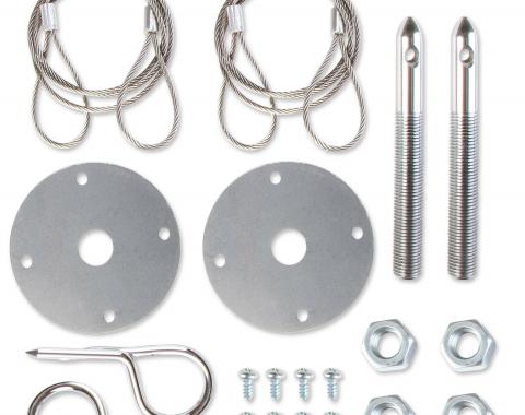 Mr. Gasket Hood or Deck Pin Kit, Competition with Lanyards 1616