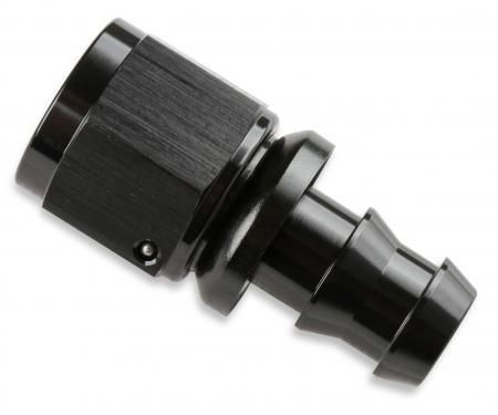 Mr. Gasket -8 an Straight Push-on Hose Ends, Black 200108-BL