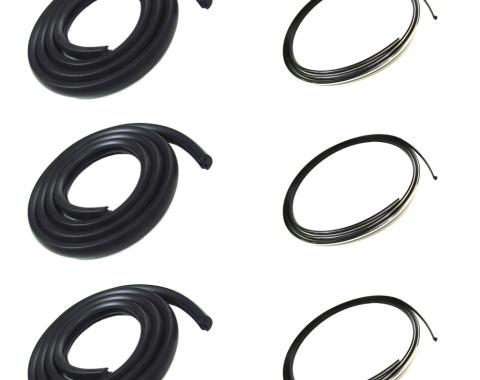 Precision Small Rear Window and Corners. Weatherstrip Seal Kit,6 Piece Kit. Chrome WKT 4755 DLX CH