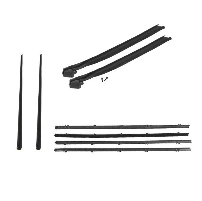 Precision Beltline Moldings, Black Style, and Glass Run Channel Kit, Left and Right Hand, 8 Piece Kit WFK 1111 69 A