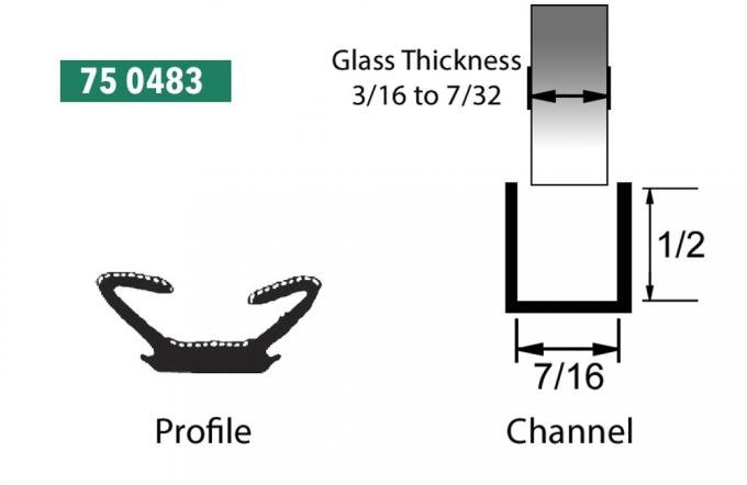 Precision Glass Run Channel, 8 foot single length piece 75 0483