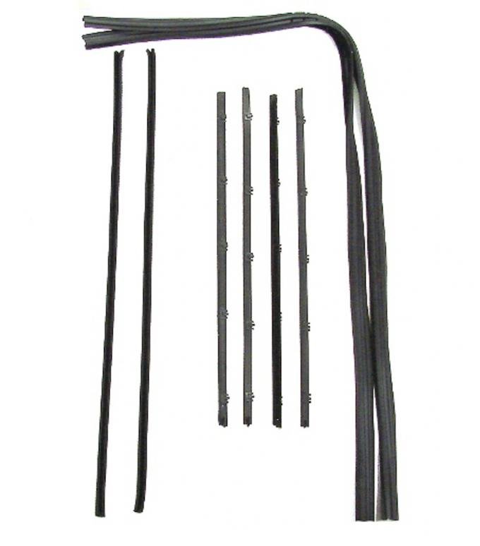 Precision Beltline Molding and Glass Run Channel Kit, Left and Right Hand, 8 Piece Kit, All Black WFK 1111 67 A