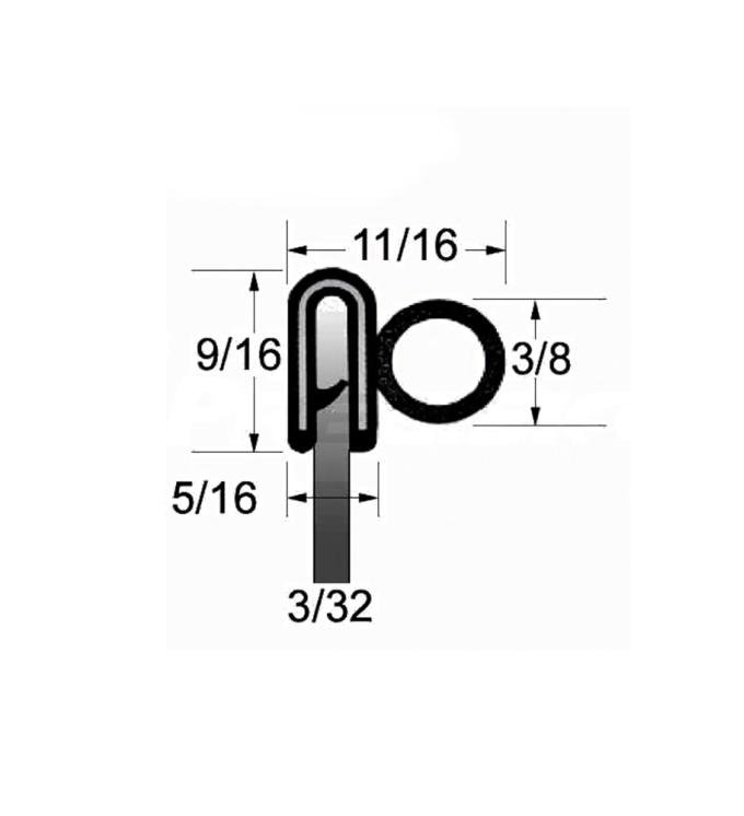 Precision Universal Textured PVC Edge Trim Seal UWS 167-25