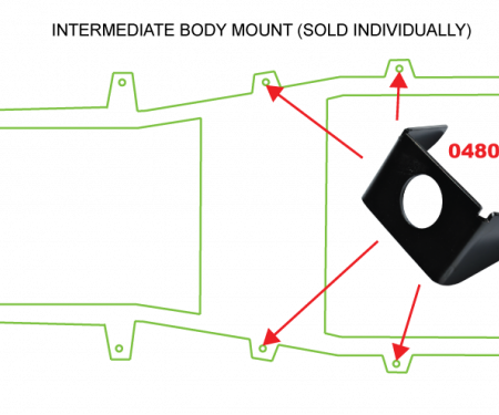 Key Parts '87-'95 Intermediate Body Mount 0480-301