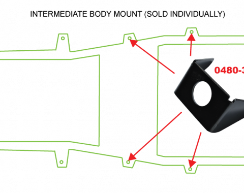 Key Parts '87-'95 Intermediate Body Mount 0480-301