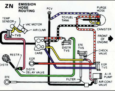Camaro Decal, Emission Hose, Manual Transmission, ZN, 1980