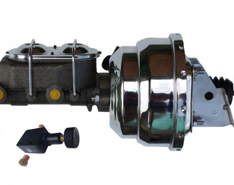 Leed Brakes Power booster kit 8 inch dual booster 1-1/8 inch bore master adj valve(Chrome) PBKT1058