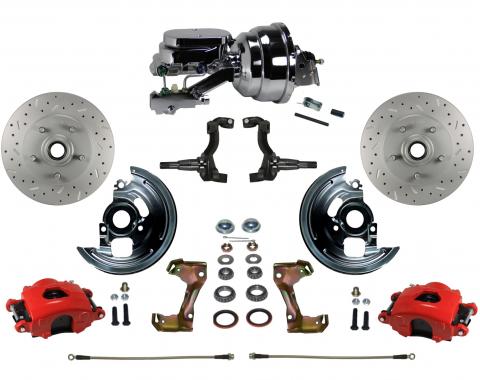 Leed Brakes Power Front Kit with Drilled Rotors and Red Powder Coated Calipers RFC1002-N6B4X