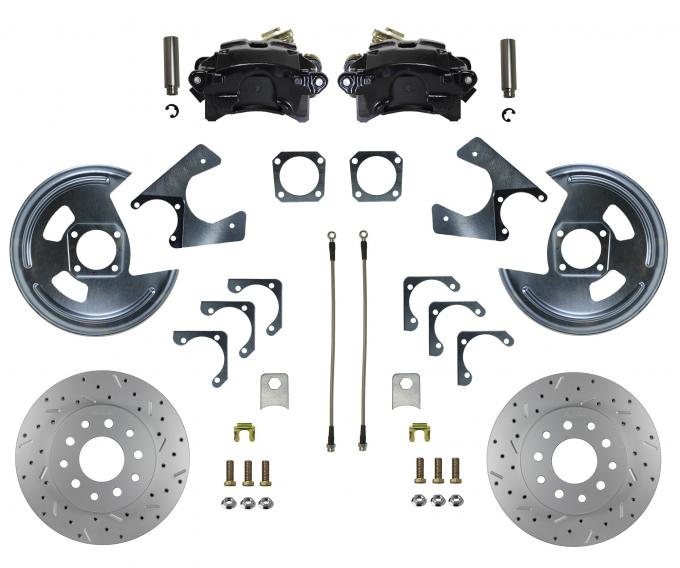 Leed Brakes Rear Disc Brake Kit with Drilled Rotors and Black Powder Coated Calipers BRC1001X