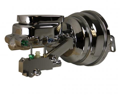 Leed Brakes 8 inch dual power booster, 1-1/8 inch bore flat top master disc/disc (Chrome) 2N6B4