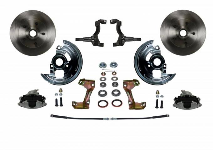 Leed Brakes 1962-1967 Chevrolet Chevy II Spindle Kit with Plain Rotors and Zinc Plated Calipers FC1006SM