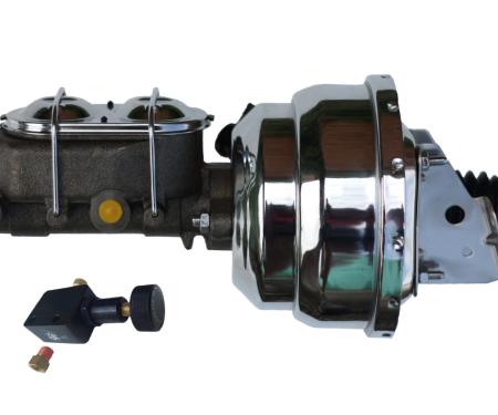 Leed Brakes Power booster kit 8 inch dual booster 1-1/8 inch bore master adj valve(Chrome) PBKT1058