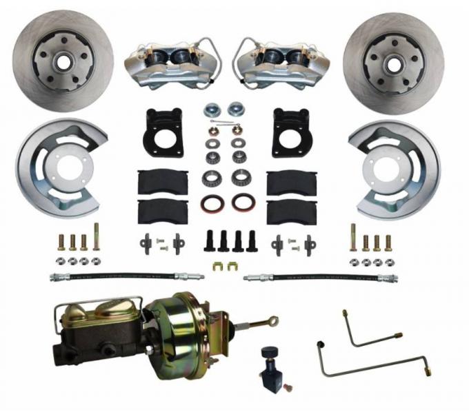 Leed Brakes 1964-1966 Ford Mustang Power Front Kit with Plain Rotors and Zinc Plated Calipers FC0001-H405A