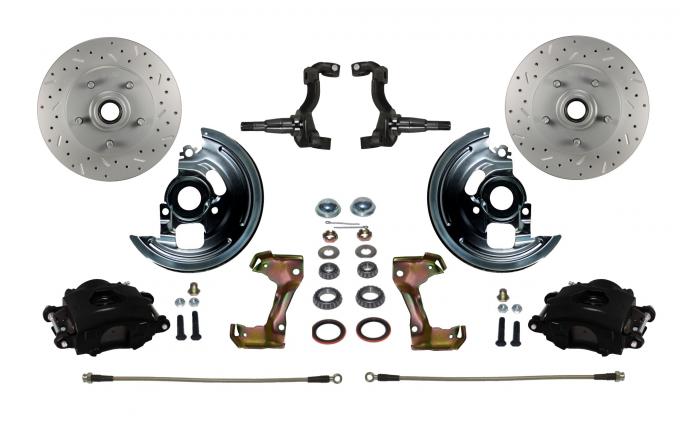 Leed Brakes Spindle Kit with Drilled Rotors and Black Powder Coated Calipers BFC1002SMX