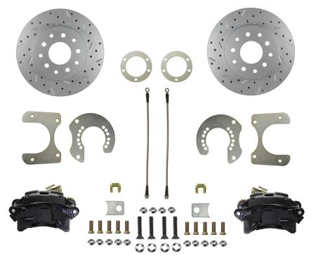 Leed Brakes Rear Disc Brake Kit with Drilled Rotors and Black Powder Coated Calipers BRC2001X