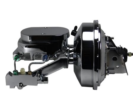 Leed Brakes 9 inch power booster, 1-1/8 inch bore flat top master disc/drum (Chrome) 2F6B2