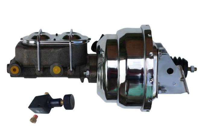 Leed Brakes Power booster kit 8 inch dual booster 1-1/8 inch bore master adj valve(Chrome) PBKT1058