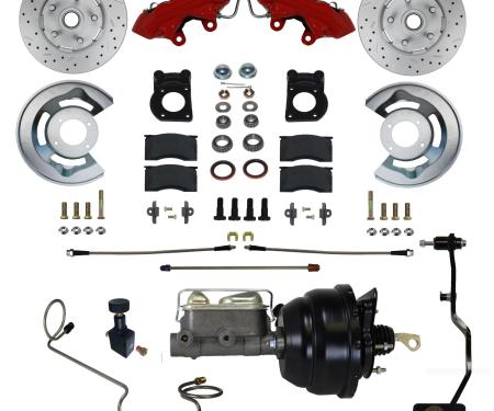 Leed Brakes Power Front Kit with Drilled Rotors and Red Powder Coated Calipers RFC0002-X405MX