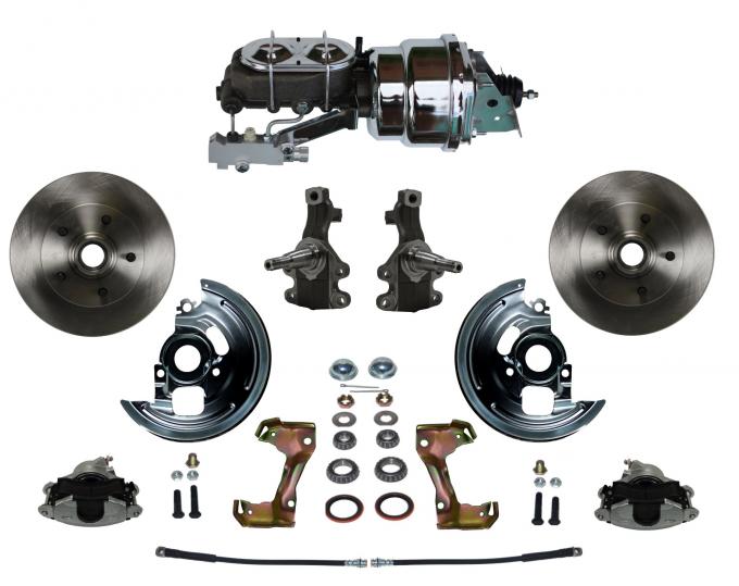 Leed Brakes Power 2" Drop Spindle Kit with Plain Rotors and Zinc Plated Calipers FC1003-LBB4