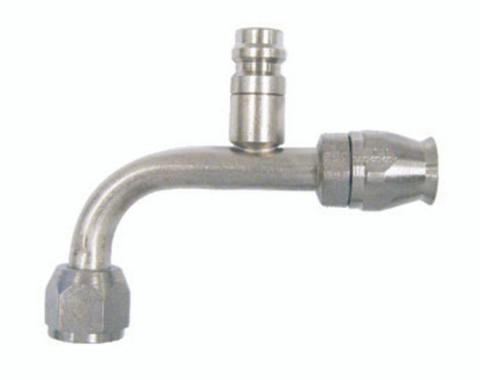 Vintage Air Braided Line Fitting 90 Degree with 134a Service Port for NO 6 Hose 36444-VUR