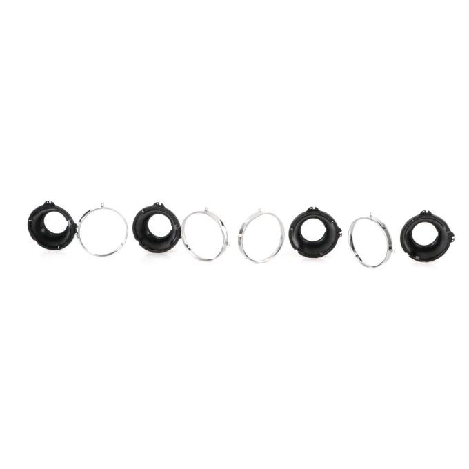 AMD Headlamp Mounting Bucket and Retainer Ring Set, 8 pcs, Chevelle El Camino Truck Suburban X141-4058-S