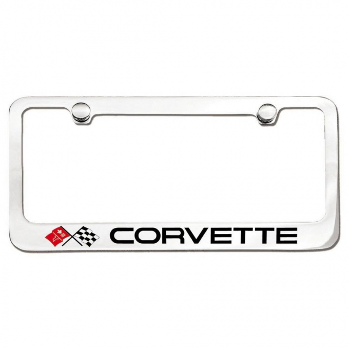 Corvette Elite License Frame, 68-73 Corvette Word with Dual Logo