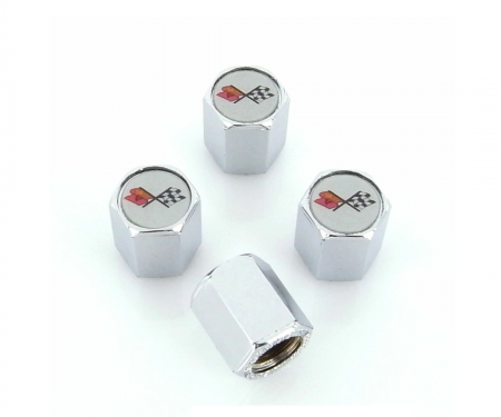 Corvette C3 Logo Valve Stem Caps, Chrome