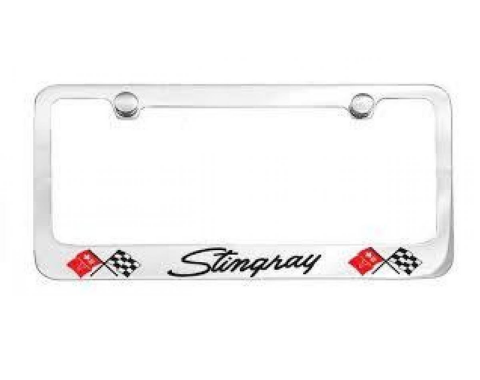 Corvette Elite License Frame, 69-76 Stingray Script with Dual Logo