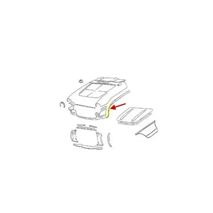 Corvette Wheel Opening Bonding Strip, Right, 1956-1957