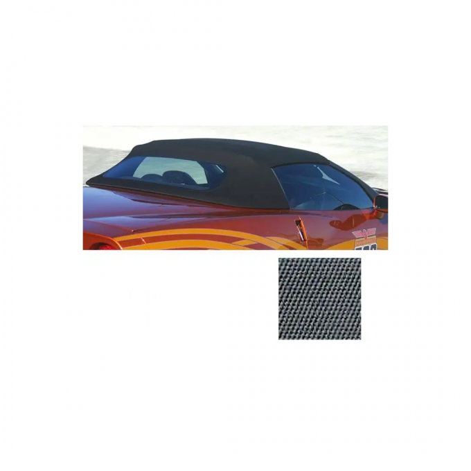 Corvette Convertible Top, Cloth, Titanium Twill Fast II, With Hard Rear Window, 2005-2013