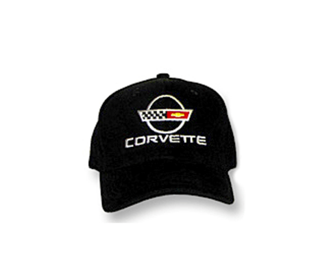 C4 Corvette Black Low Profile Cotton Brushed Twill Hat