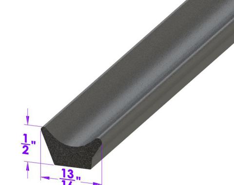 Metro Moulded Parts 1939-1966 Shelby / American Motors / Hudson / Cadillac / Kaiser / Willys / Packard / Nash / Chevrolet / Dodge / DeSoto / Pontiac / Chrysler / Plymouth / Buick / Oldsmobile Door Side Seal. Same as Lp 40, but for a Lighter Seal LP 40-A