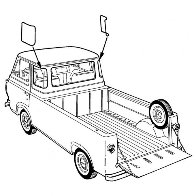 Dennis Carpenter Quarter Window Seal - 1961-67 Ford Truck     C1UB-8742042-C