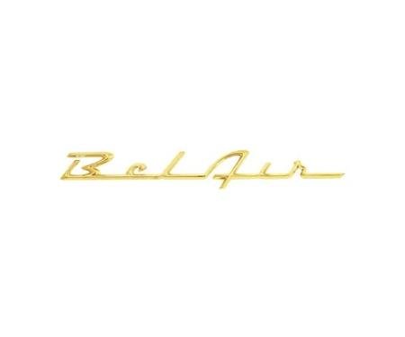 Chevy Rear Quarter Panel Script, Bel Air, Show Correct, Bronze Gold, 1957