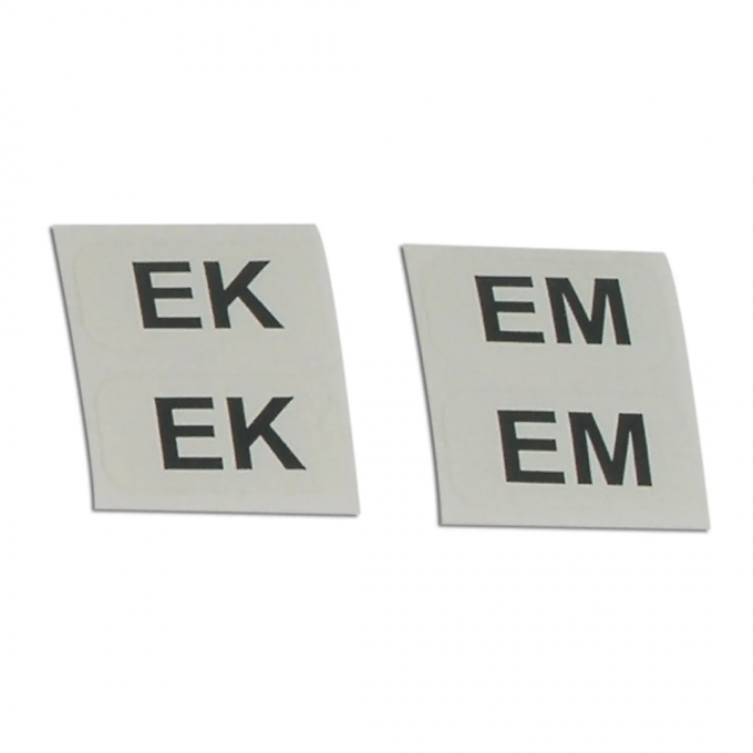 Corvette Labels, Shock Std Susp 4 Piece Set, 1966-1967